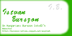 istvan burszon business card